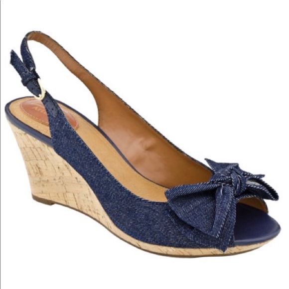 clarks denim wedge